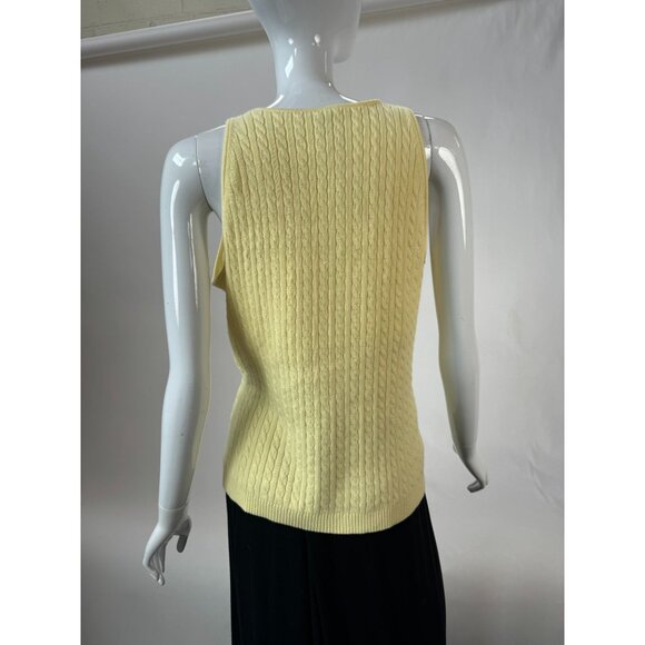 Gap Yellow Cable Knit Tank Top Size Large 97% Cotton Blend Sleeveless Casual Wea - Picture 5 of 16
